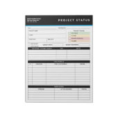 Customized Project Status Report Template Notepad Notitieblok (Linkerzijde)