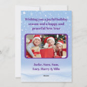 Customized Purple Merry Christmas Photo  Feestdagenkaart (Achterkant)