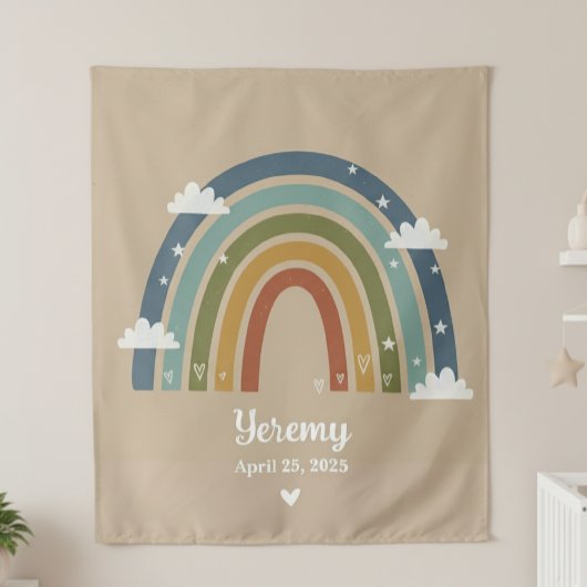 Customized Rainbow Rug with Name – Room Decor Wandkleed