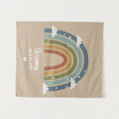 Customized Rainbow Rug with Name – Room Decor Wandkleed (Voorkant (horizontaal))