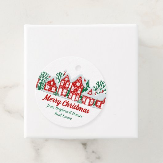 Customized Real Estate Company Christmas Party Bedankjes Labels (In situ)