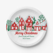 Customized Real Estate Company Christmas Party Papieren Bordje (Voorkant)