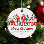 Customized Real Estate Company Merry Christmas Keramisch Ornament