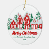 Customized Real Estate Company Merry Christmas Keramisch Ornament (Links)