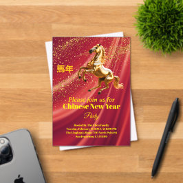 Customized Red & Gold Festive Chinese New Year  Acryl Uitnodigingen