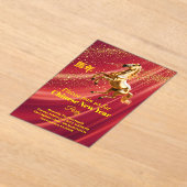 Customized Red & Gold Festive Chinese New Year  Acryl Uitnodigingen (Laagn)