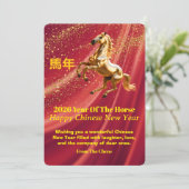 Customized Red Gold Festive Chinese New Year Card (Staand voorkant)