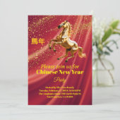 Customized Red & Gold Festive Chinese New Year  Kaart (Staand voorkant)