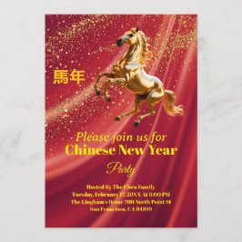 Customized Red & Gold Festive Chinese New Year  Kaart
