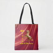 Customized Red & Gold Festive Chinese New Year  Tote Bag (Voorkant)