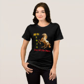 Customized Red Gold & Festive Chinese New Year  Tri-Blend Shirt (Voorkant volledig)