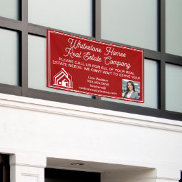 Customized Red Real Estate Company Marketing Spandoek
