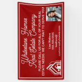 Customized Red Real Estate Company Marketing Spandoek (Verticaal)