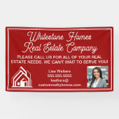 Customized Red Real Estate Company Marketing Spandoek (Horizontaal)