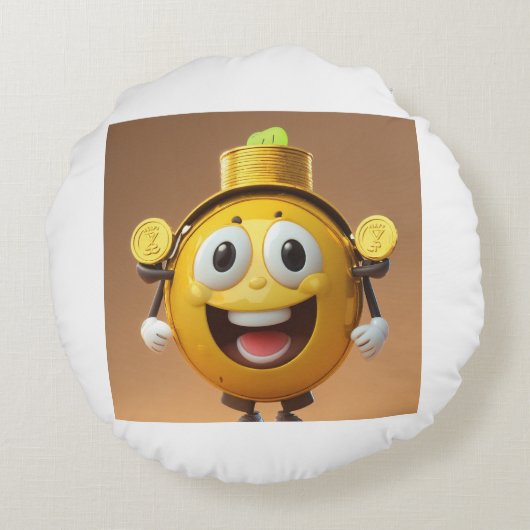 Customized round pillow cover, adding a fun . rond kussen (Achterkant)