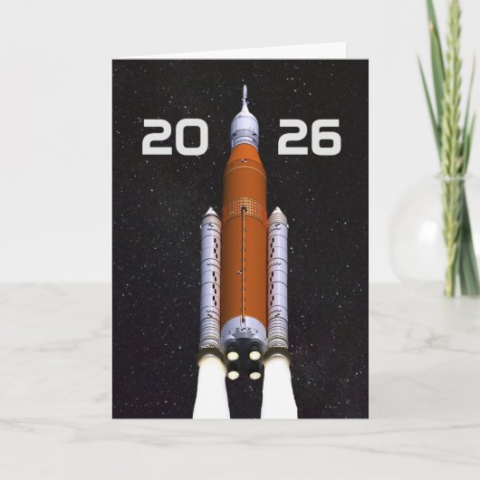 Customized SLS Space Rocket Graduation Party Kaart (Voorkant)