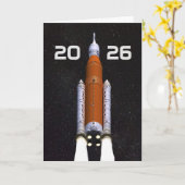 Customized SLS Space Rocket Graduation Party Kaart (Gele Bloem)