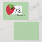 Customized Strawberry Romantic Thank You Card Notitiekaartje (Voorkant / Achterkant)