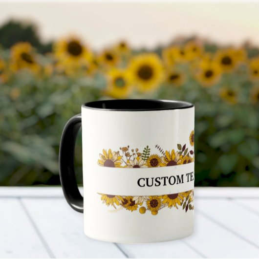Customized sunflower mug, Sunflower mug Mok