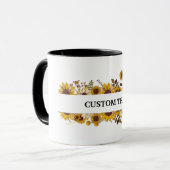 Customized sunflower mug, Sunflower mug Mok (Voorkant links)