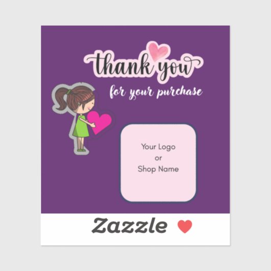 Customized Thank You Card for Your Purchase Labels (Vel)
