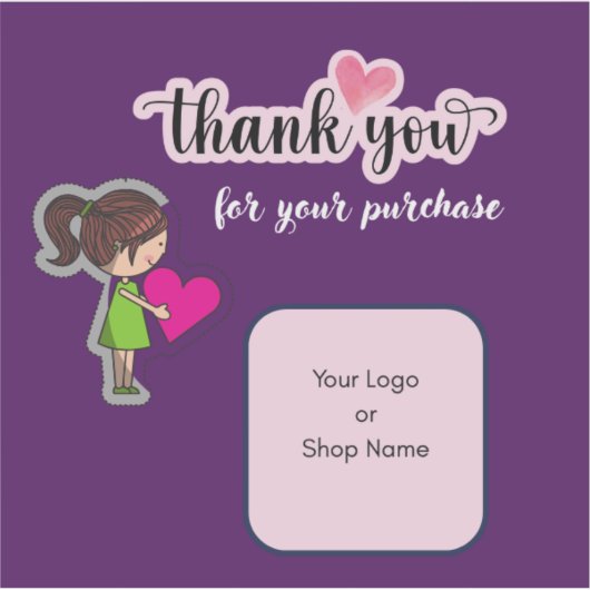 Customized Thank You Card for Your Purchase Labels (Voorkant)