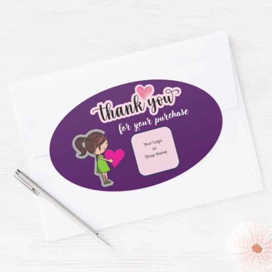 Customized Thank You Card for Your Purchase Labels (Envelop)
