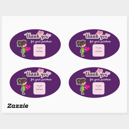 Customized Thank You Card for Your Purchase Labels (Vel)