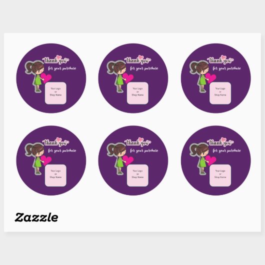 Customized Thank You Card for Your Purchase Labels (Vel)