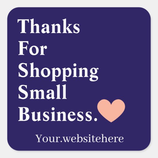 Customized Thank You For Small Business Minimalist Vierkante Sticker (Voorkant)