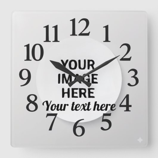 Customized Wall Clock Vierkante Klok (Voorkant)