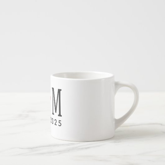 Customized wedding Couple Name Date Red Love Espresso Kop (Rechts)