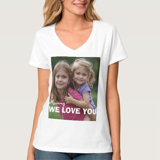 Customized with 2 and text t-shirt (Voorkant)