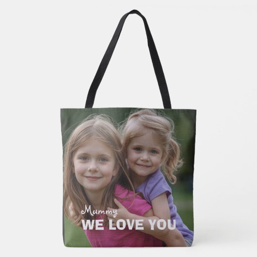 Customized with 2 and text tote bag (Voorkant)