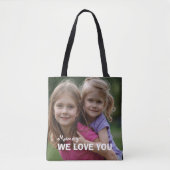Customized with 2 and text tote bag (Voorkant)