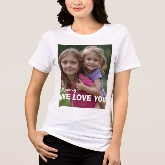 Customized with 2 and text Tri-Blend shirt (Voorkant)