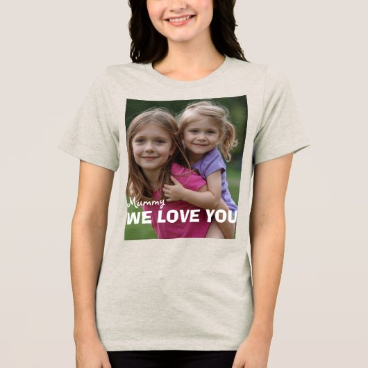 Customized with 2 and text Tri-Blend shirt (Voorkant)