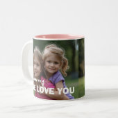 Customized with 2 and text tweekleurige koffiemok (Voorkant links)