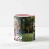 Customized with 2 and text tweekleurige koffiemok (Center)