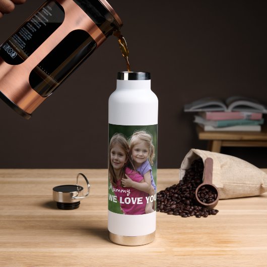 Customized with 2 and text waterfles (Koffie (Gedraaid)  )