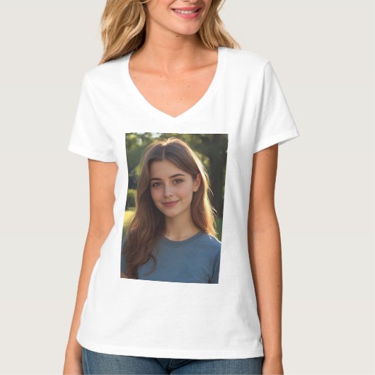 Customized with two photos t-shirt (Voorkant)