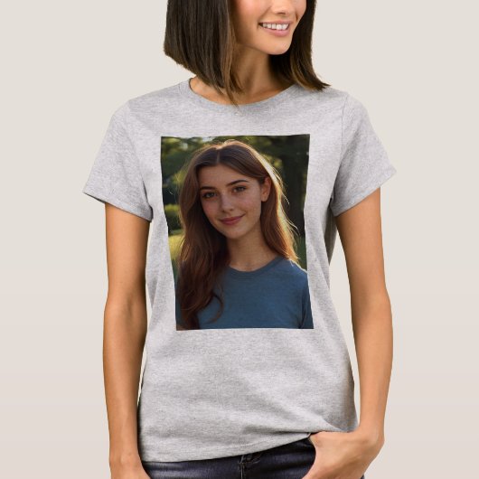 Customized with two photos t-shirt (Voorkant)