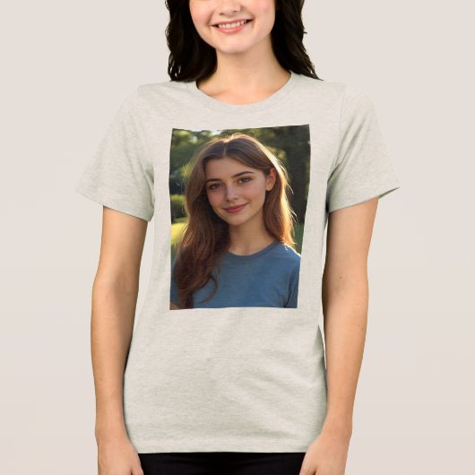 Customized with two photos Tri-Blend shirt (Voorkant)