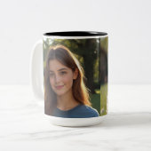 Customized with two photos tweekleurige koffiemok (Voorkant links)