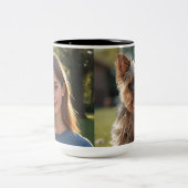 Customized with two photos tweekleurige koffiemok (Center)