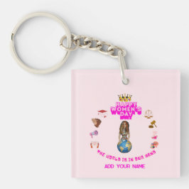 Customized women's day sleutelhanger