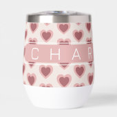Customized Y2K Heart in Bordeaux Pink Retro (Voorkant)