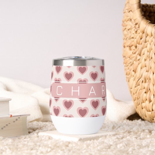 Customized Y2K Heart in Bordeaux Pink Retro (Woonkamer (Gedraaid) )