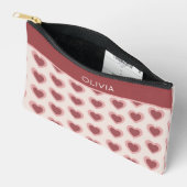 Customized Y2K Heart in Bordeaux Pink Retro Etui (Open)