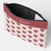Customized Y2K Heart in Bordeaux Pink Retro Etui (Open)
